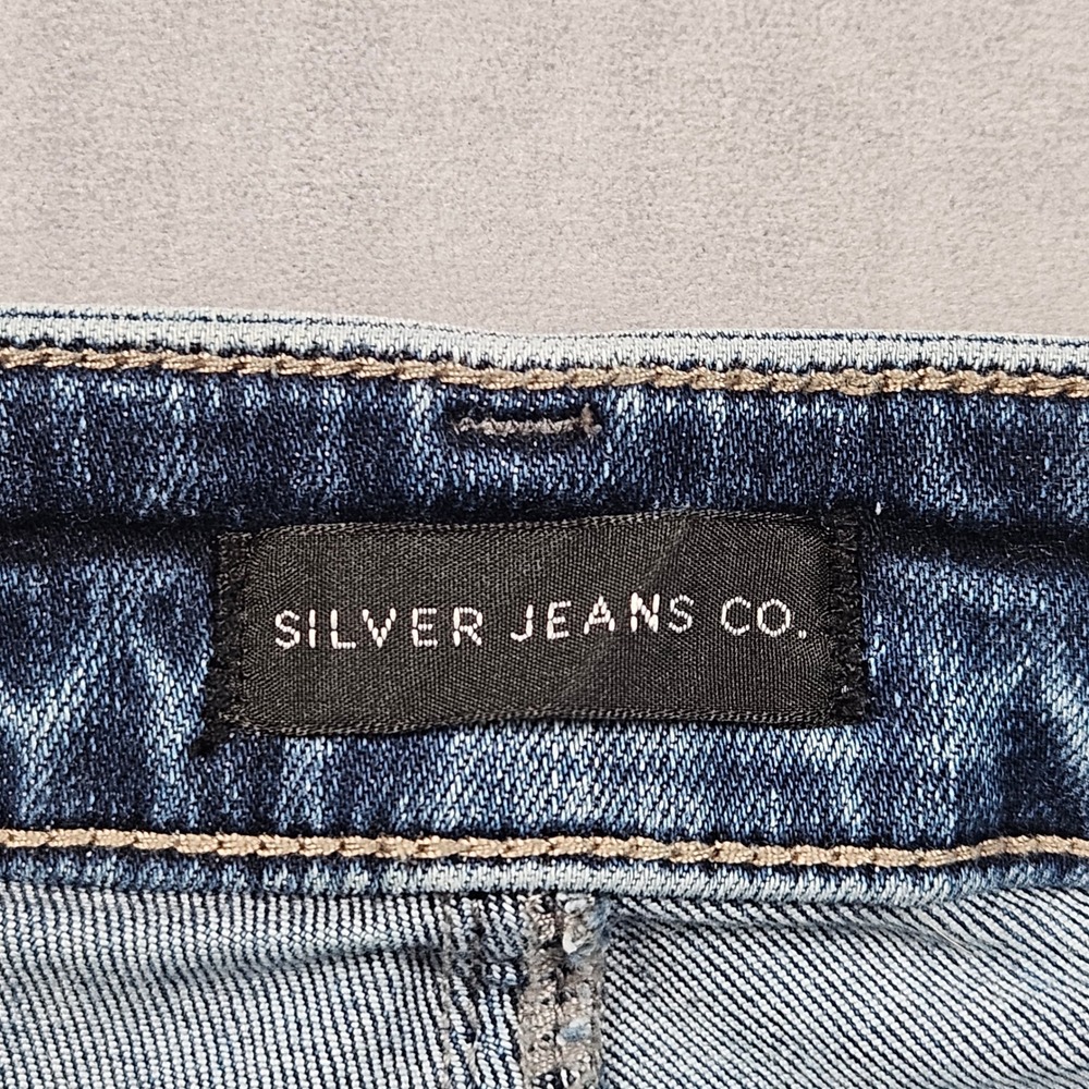 Silver Jeans Avery Slim Boot Womens 34x35 Blue Mid Rise Contoured Western Rodeo - Picture 3 of 12